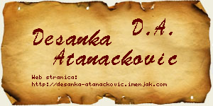 Desanka Atanacković vizit kartica